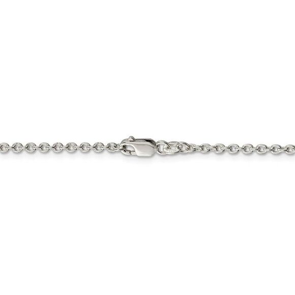 2.25mm Sterling Silver Classic Solid Cable Chain Necklace, 16 Inch - Picture 4 of 8